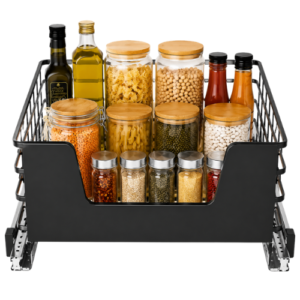 Snugzor Pull Out Cabinet Organizer Basket – Sliding Kitchen Storage Organizer