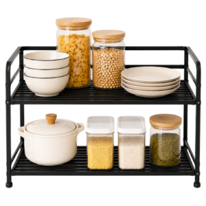 Snugzor Stackable Kitchen Shelf Organizer Rack – Multi-Level Cabinet Storage Organizer